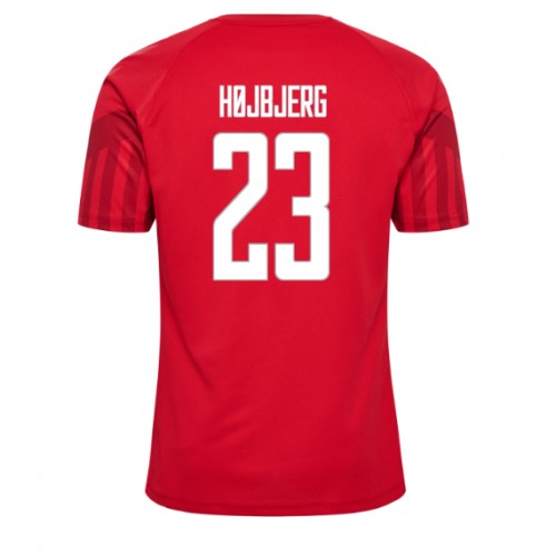 Camisa de time de futebol Dinamarca Pierre-Emile Hojbjerg #23 Replicas 1º Equipamento Mundo 2022 Manga Curta
